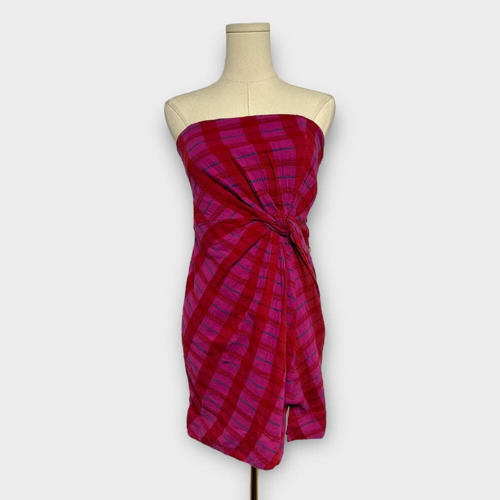 Free People Suits Me Fine Mini Dress Pink Red Size Medium NEW - Picture 2 of 9